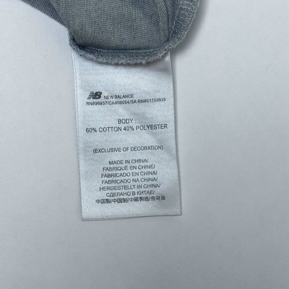 New Balance Crew Tee XL Light Grey Heather Cotton Poly Athletic Comfort - Picture 3 of 3